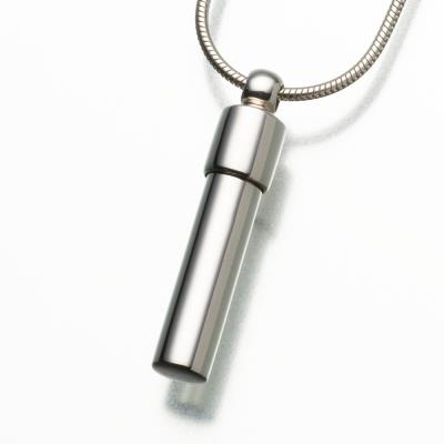 sterling silver cylinder cremation pendant necklace